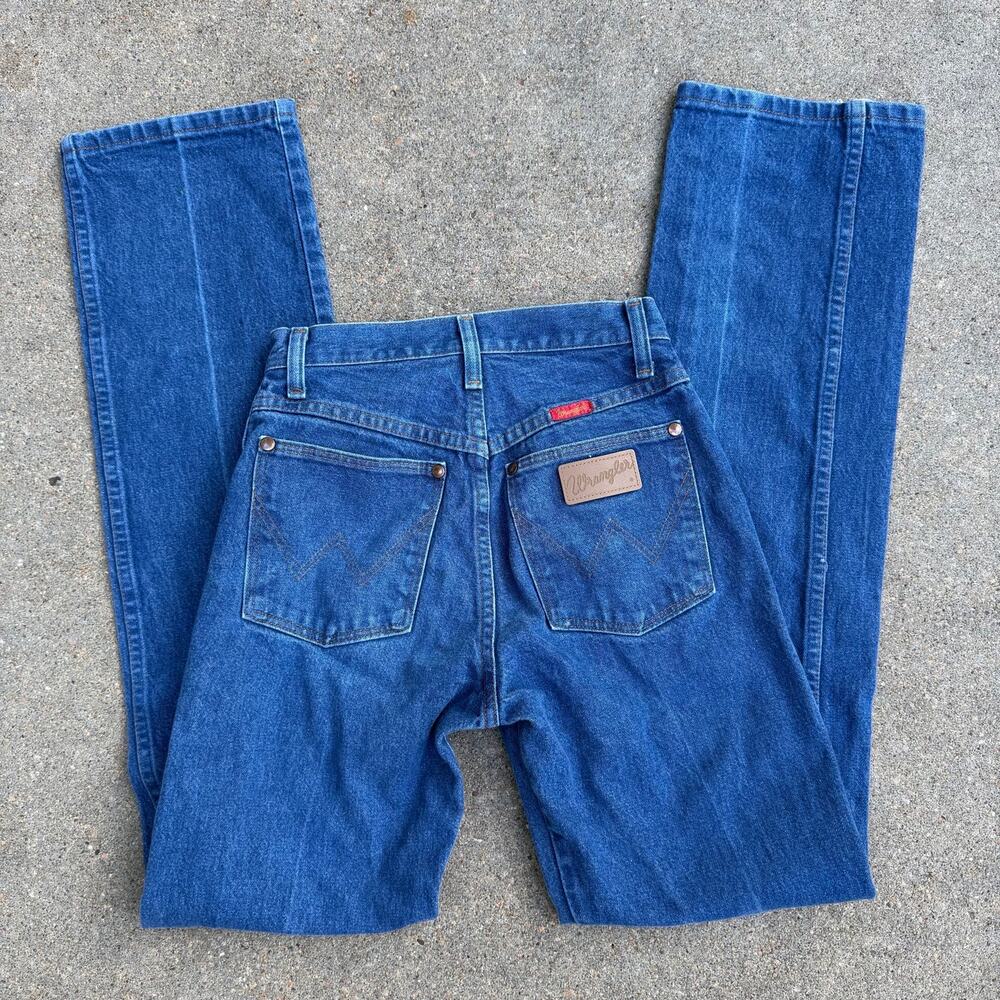 Y2K Wrangler 14MWZG High Rise Wedgie Straight Leg Cowgirl Blue Jeans 3x34